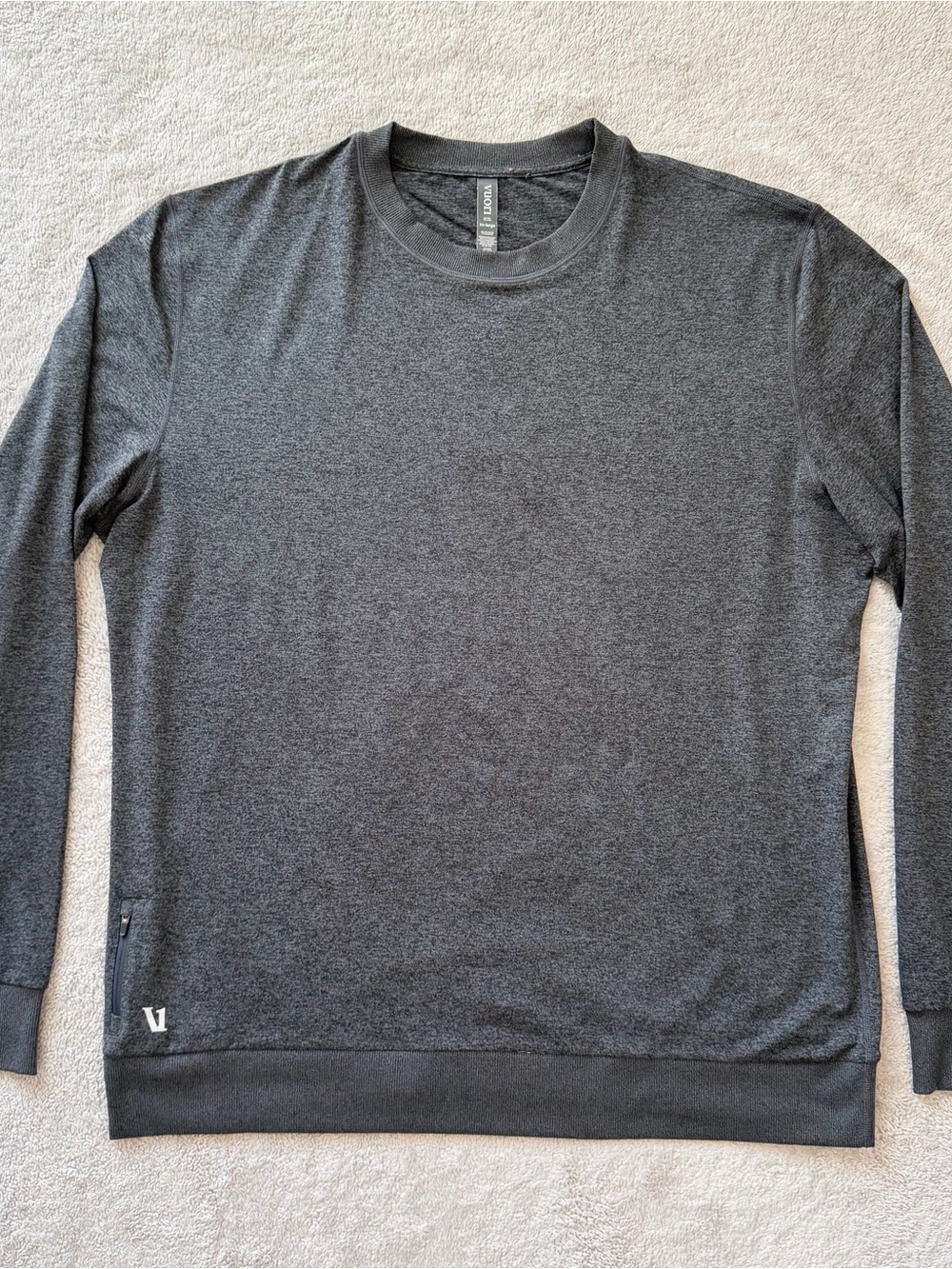 Vuori Ponto Performance Crew Sweatshirt Mens 2XL Gray Stretch Soft Gym